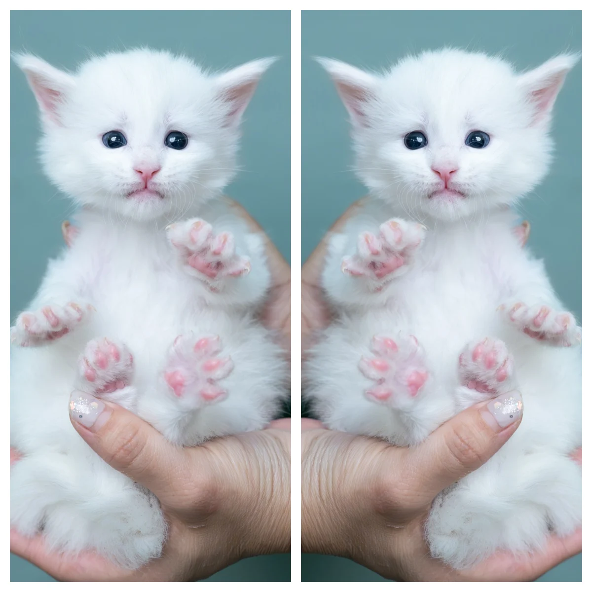 白色緬因貓4周記錄